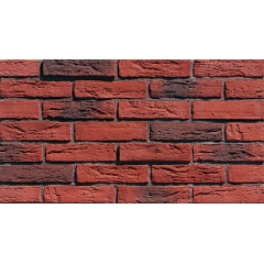 Azulejos de la pared de chimenea de ladrillo plano rojo
